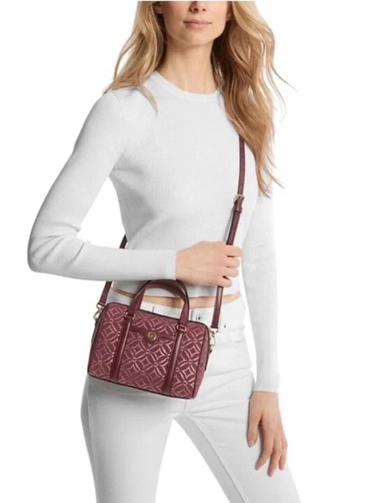 Michael Kors Ivory & Gold Travel Small Duffle Crossbody - Picture 14 of 14